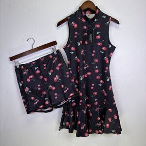 GGOV Women's Athletic Golf Tennis Pickleball Dress With Shorts Black Cherry NWT